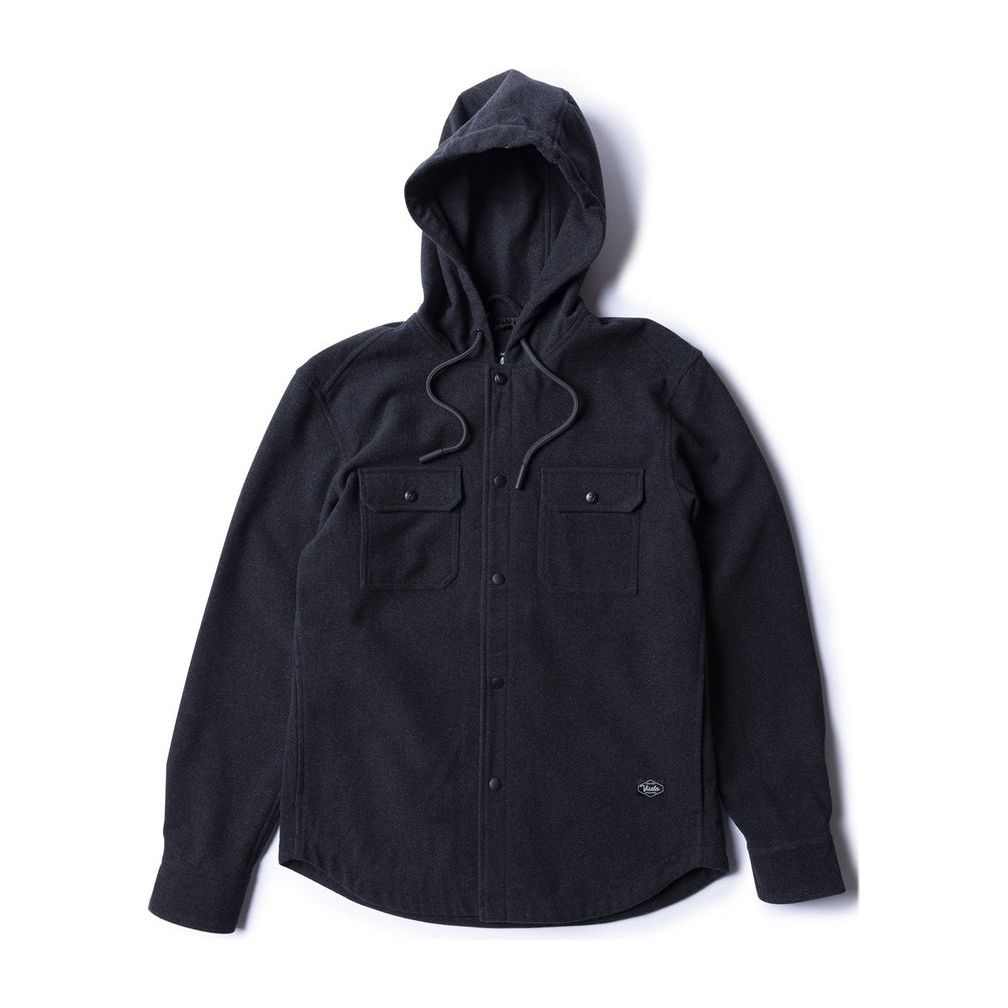 Vissla Creators Northern Eco Wool Hooded Jacket in Black Heather