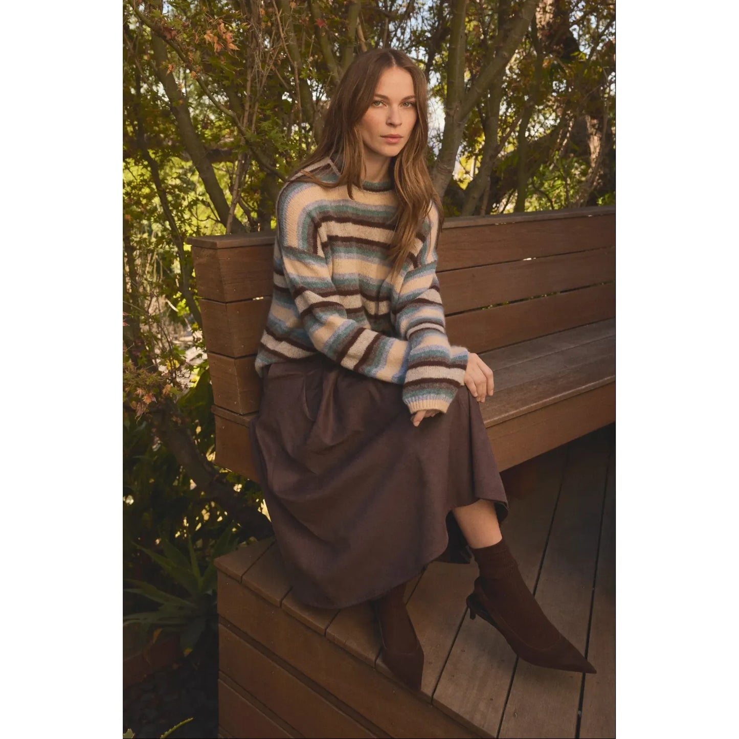 Velvet Mae Wool Cashmere Striped Sweater