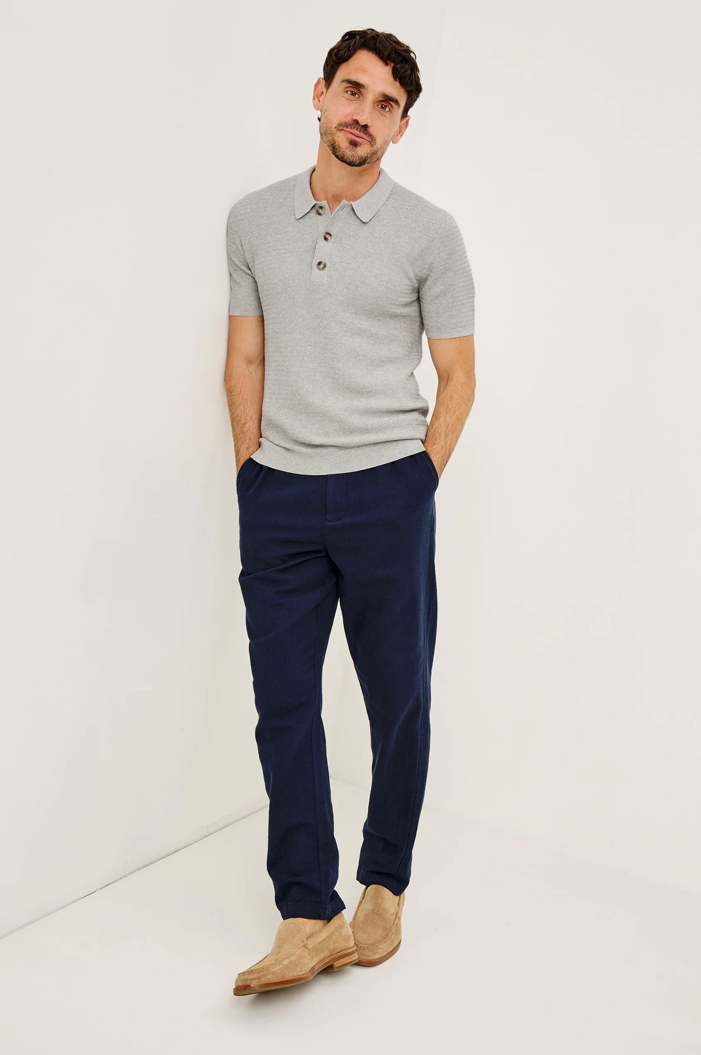 Rails Nathan Polo Shirt in Heather Grey