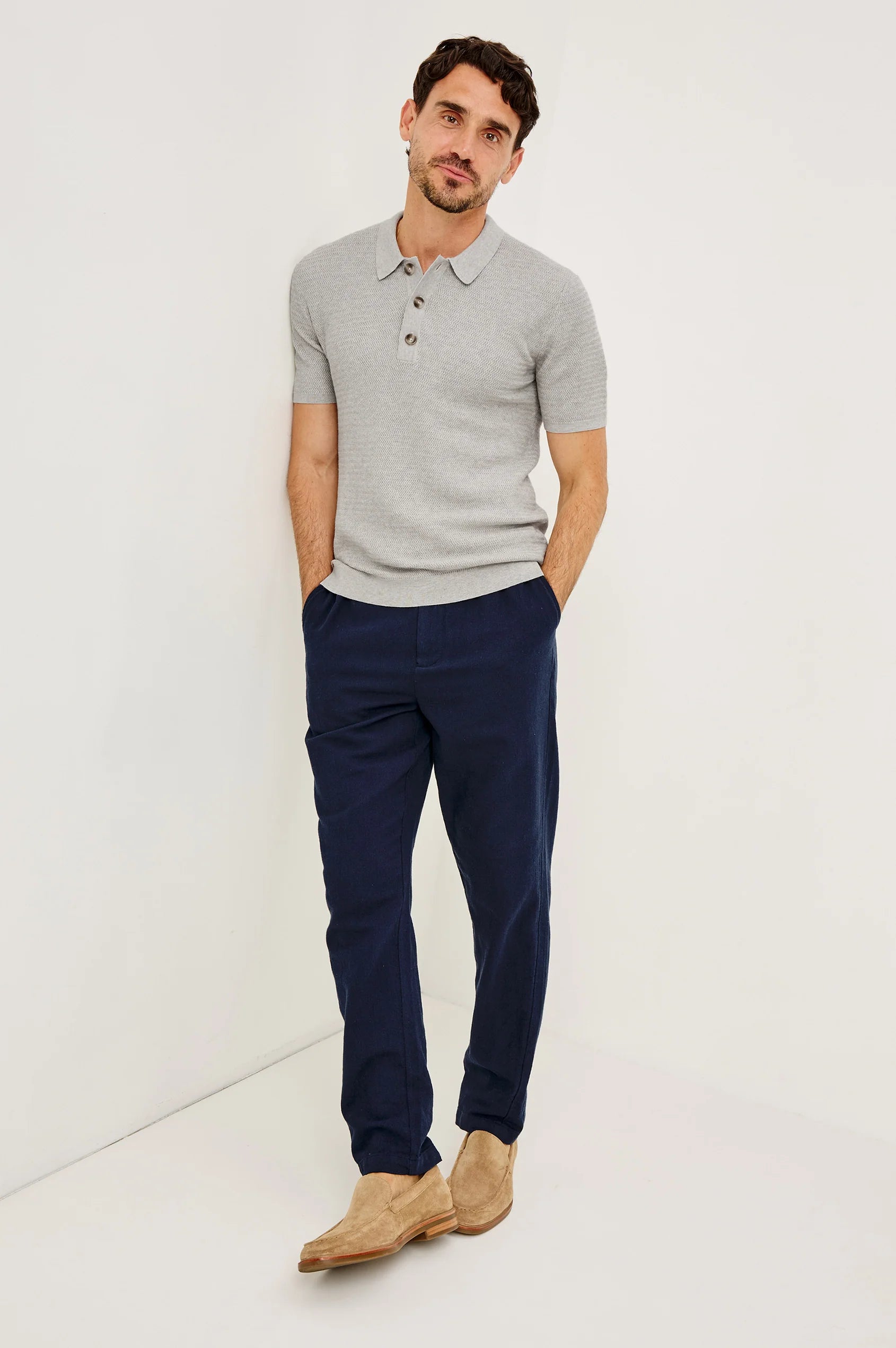 Rails Nathan Polo Shirt in Heather Grey