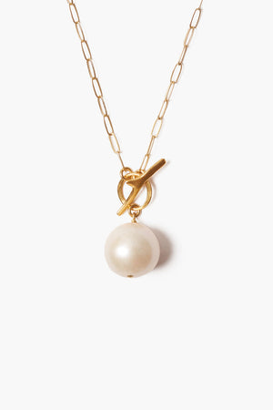 Chan Luu White Freshwater Pearl Toggle Necklace