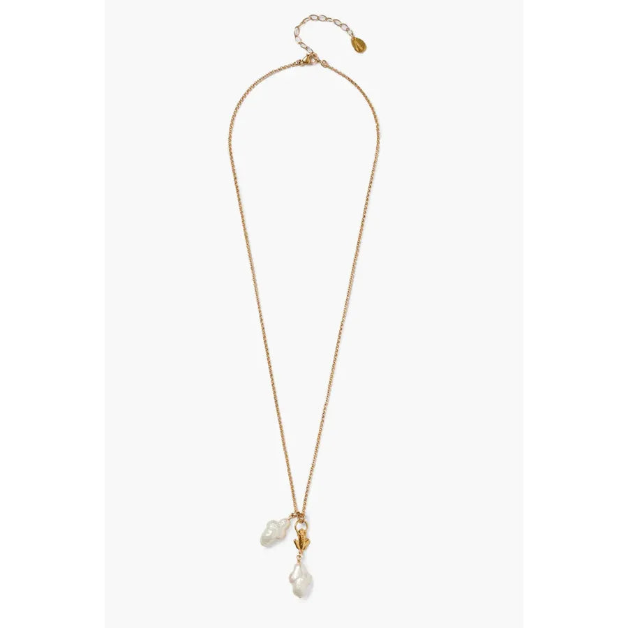 Chan Luu Eve Cross Necklace White Pearl
