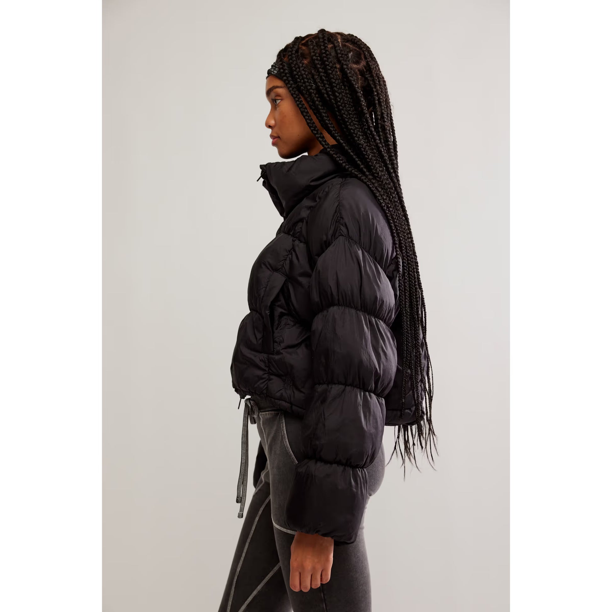 Free People In A Bubble Puffer Jacket in Black