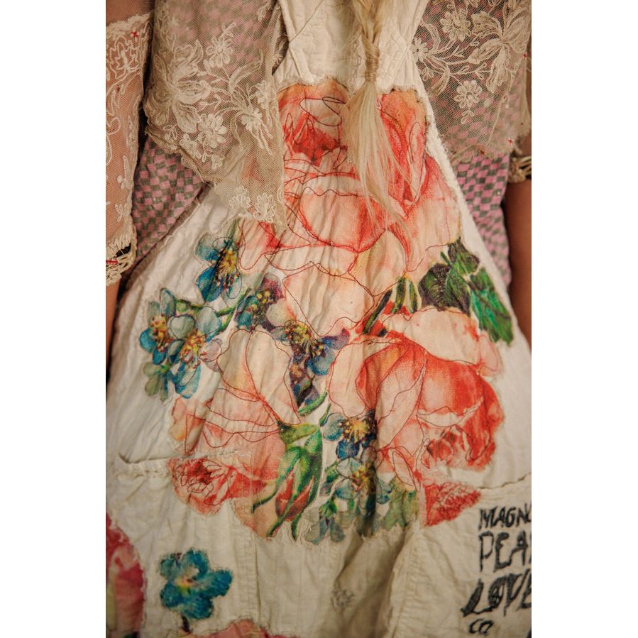 Magnolia Pearl Birdie Bouquet Benjamin Overalls in Moonlight