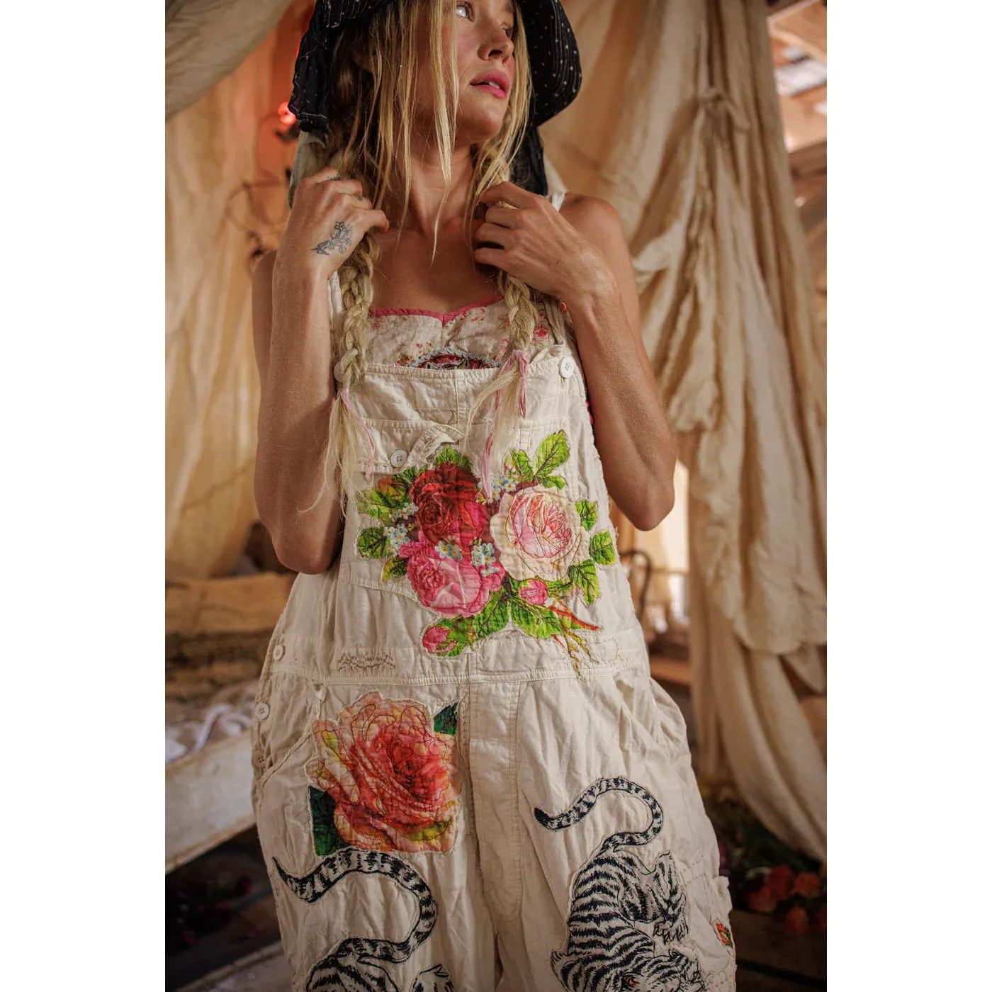 Magnolia Pearl Birch Floral Love Overalls 176 in Moon