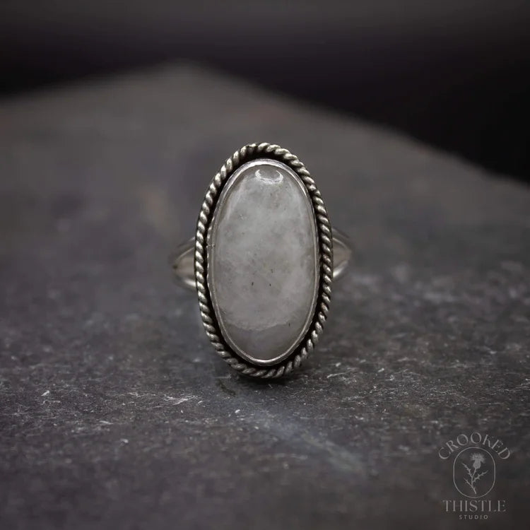 Crooked Thistle Moonstone Ring Size 9