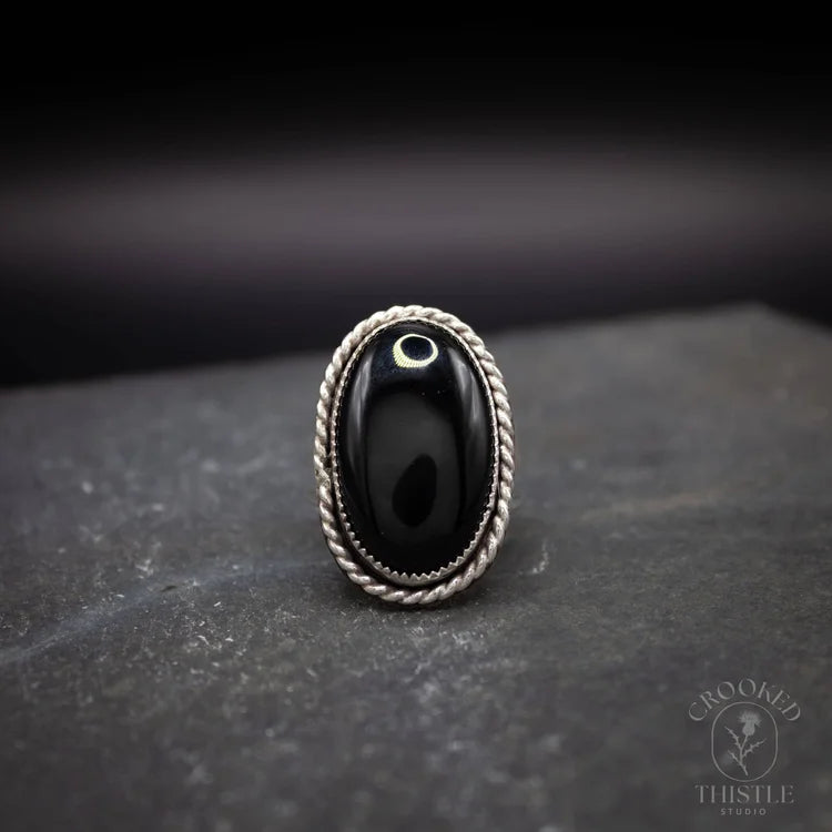 Crooked Thistle Onyx Ring Size 9