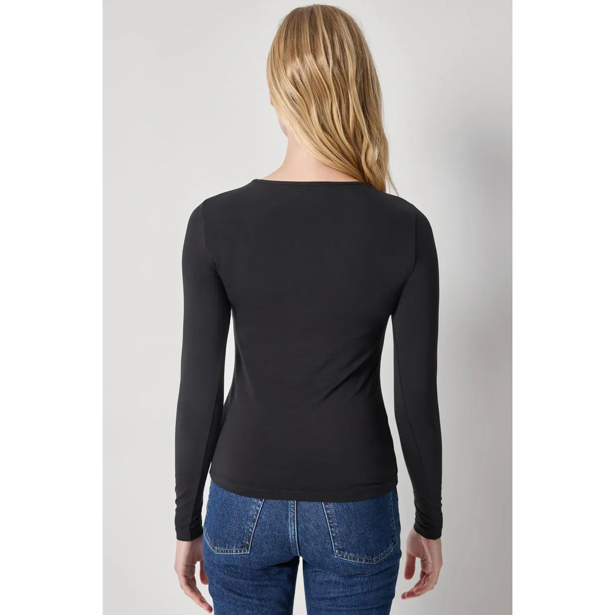 Lilla P Long Sleeve Crew Tee in Black