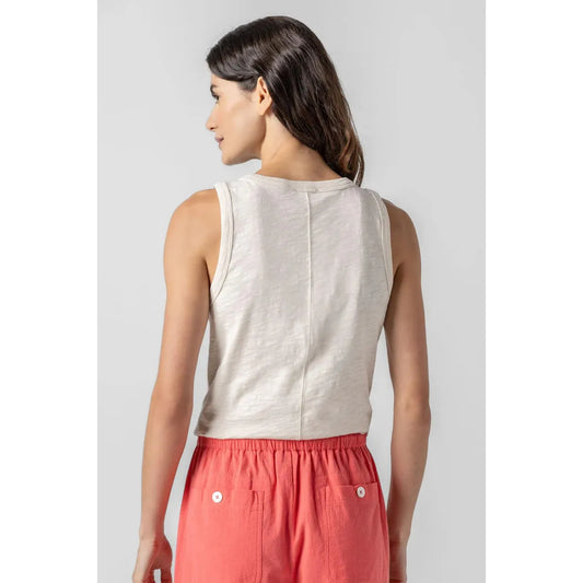 Lilla P Back Seam Tank in Canvas