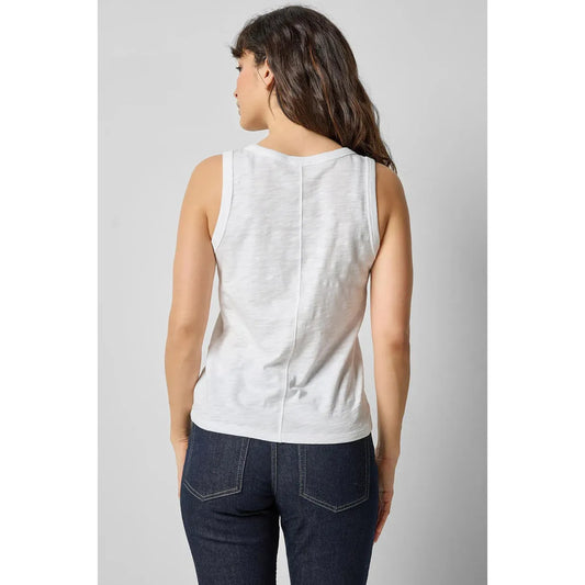 Lilla P Back Seam Tank in White
