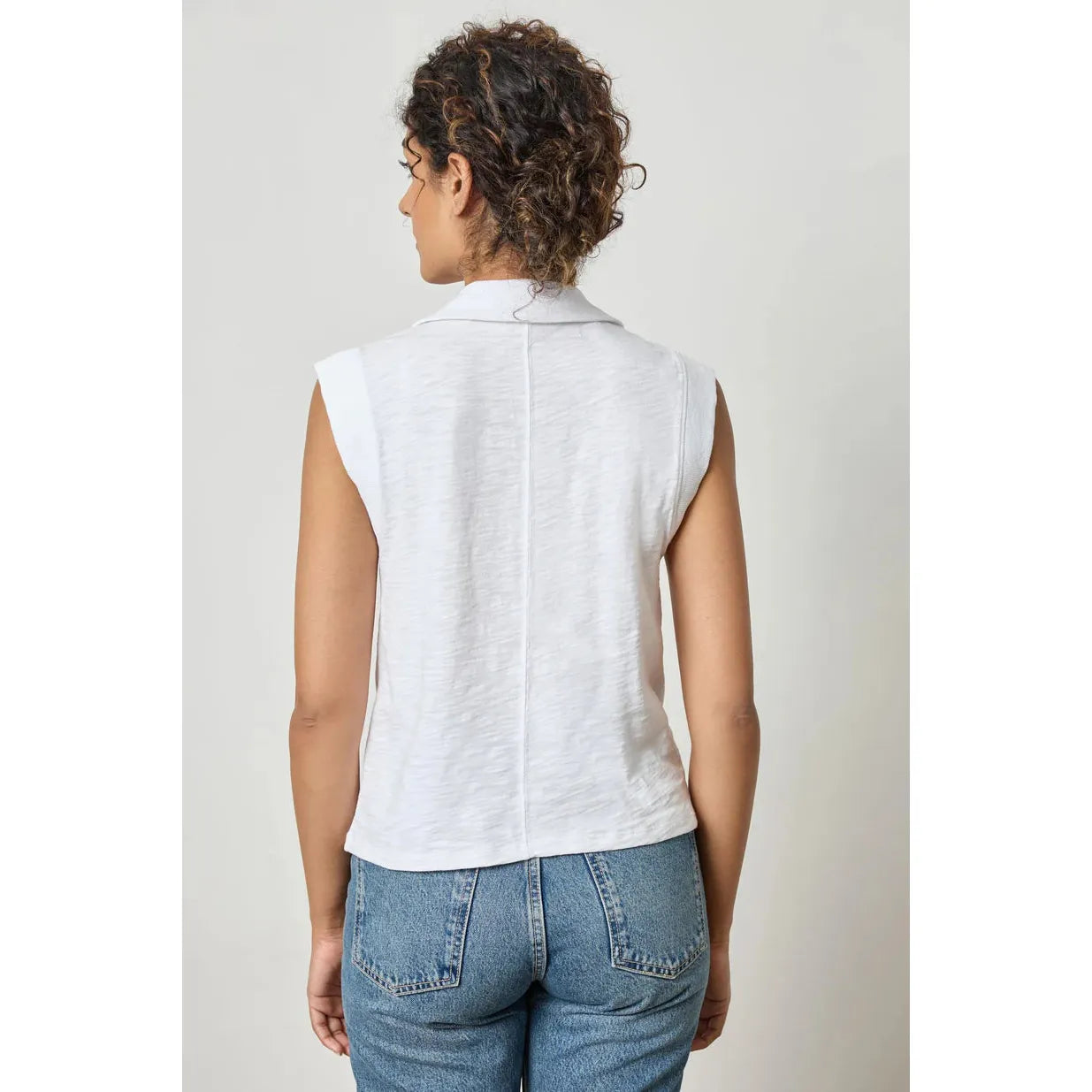 Lilla P Cap Sleeve Polo in White