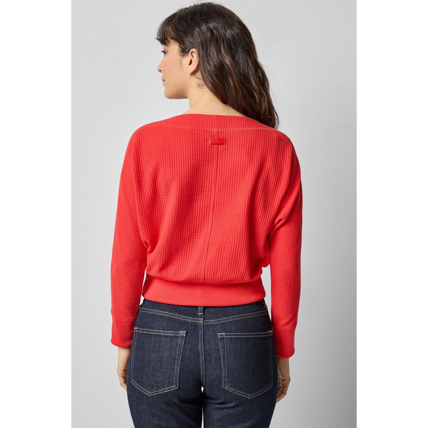 Lilla P Rib Trim Seamed Top in Fiesta