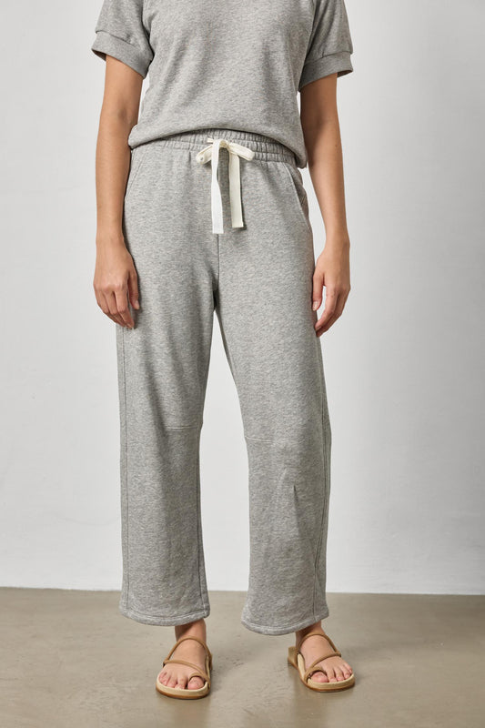 Lilla P Side Panel Terry Pant in Heather Grey