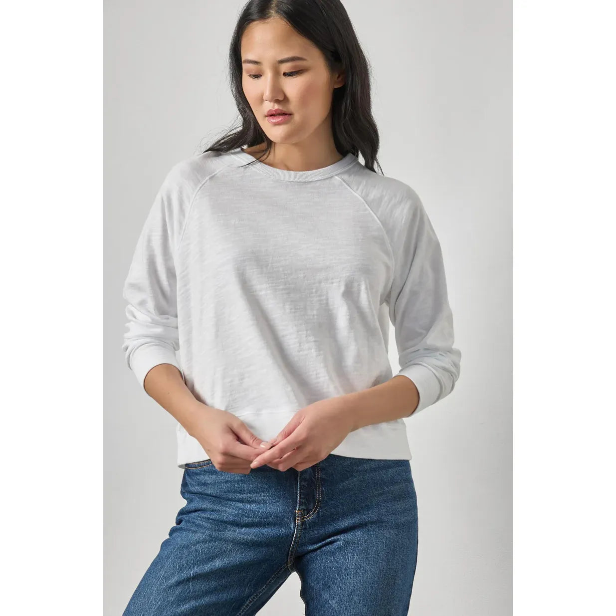 Lilla P Vintage Sweatshirt Tee in White
