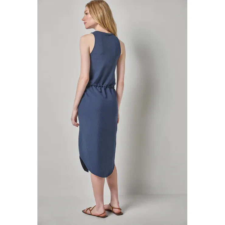 Lilla P Shirttail Dress in Navy