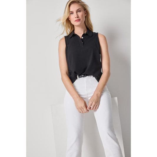 Lilla P Organic Sleeveless Top in Black 