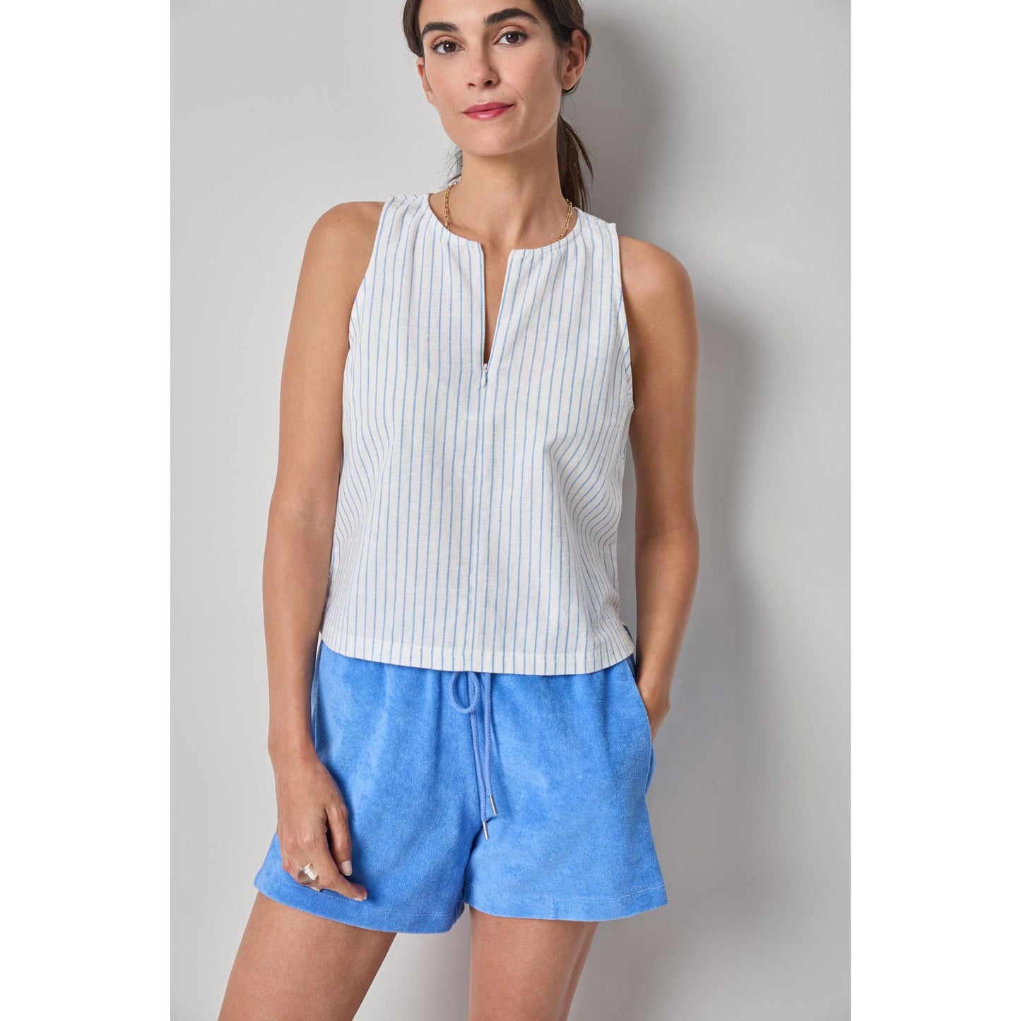 Lilla P Sleeveless Zip Top