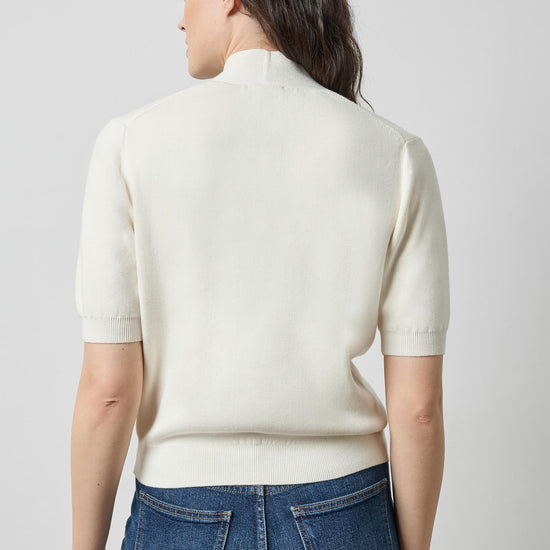 Lilla P V Neck Elbow Sleeve Sweater in Balsam PA3496