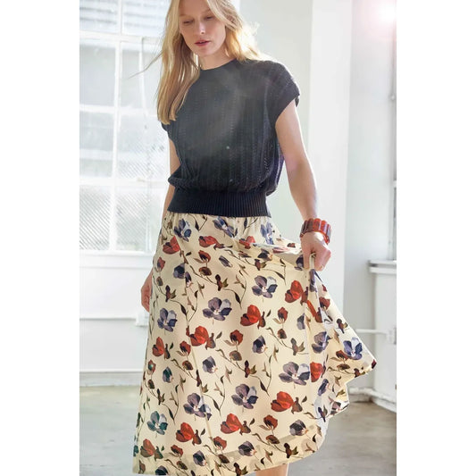 Lilla P Novelty Stitch Wedge Sweater in Black PA3500