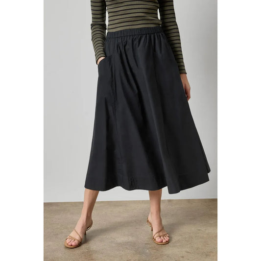 Lilla P Elastic Waist Paneled Skirt in Black PA3506