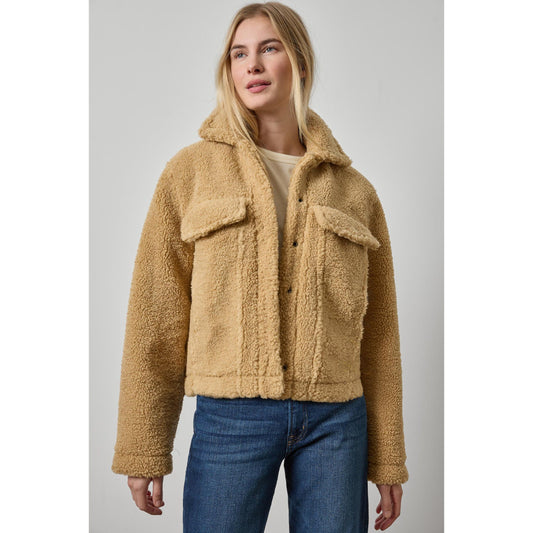 Lilla P Sherpa Collared Jacket in Sable