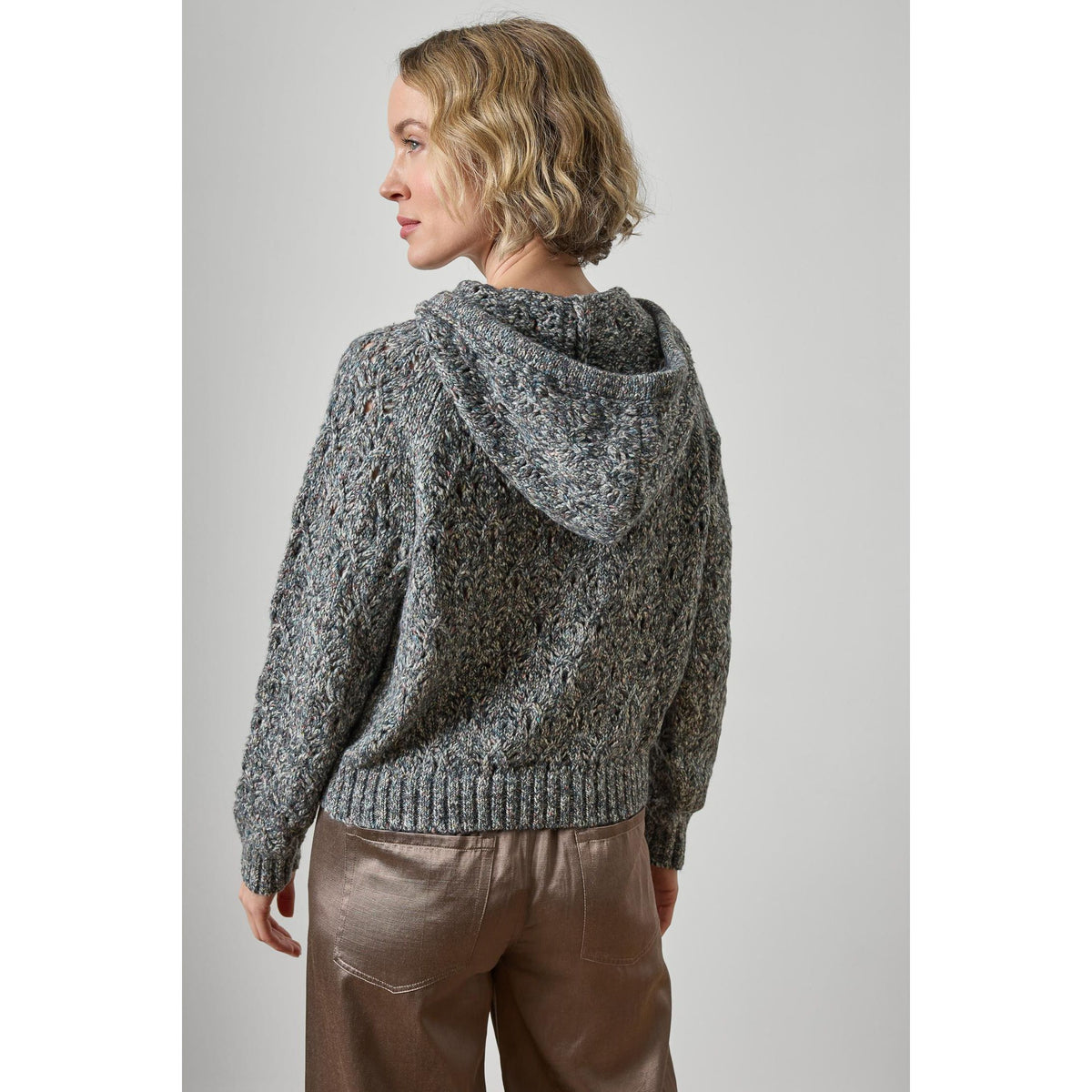 Lilla P Long Sleeve Hoodie Sweater in Shadow PA3598