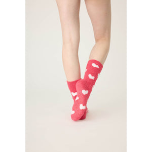 PJ Salvage Hearts Fun Socks in Ruby Red