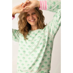 PJ Salvage Peachy Party Courtside Pink-Green Lounge Set