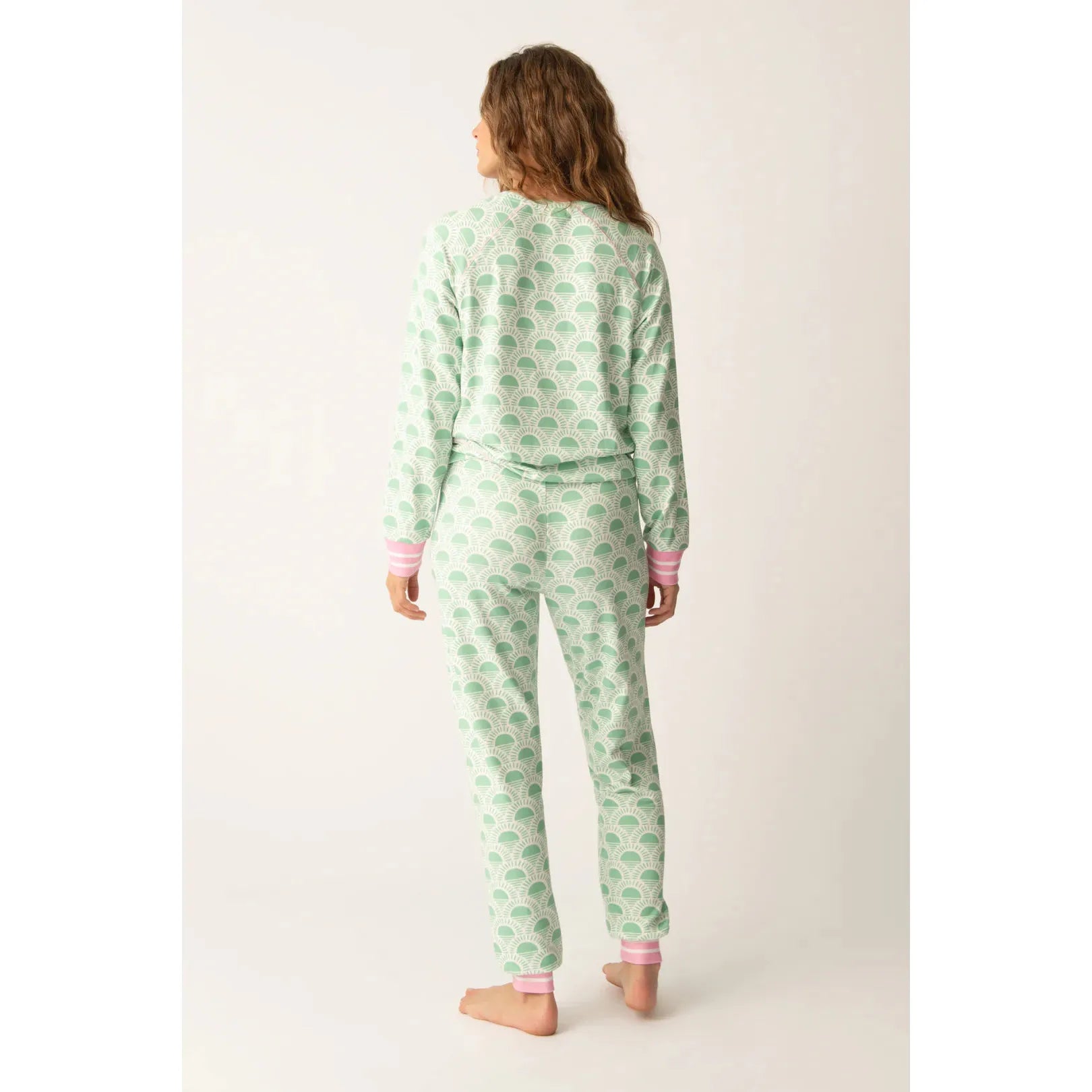 PJ Salvage Peachy Party Courtside Pink-Green Lounge Set