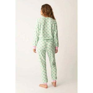 PJ Salvage Peachy Party Courtside Pink-Green Lounge Set