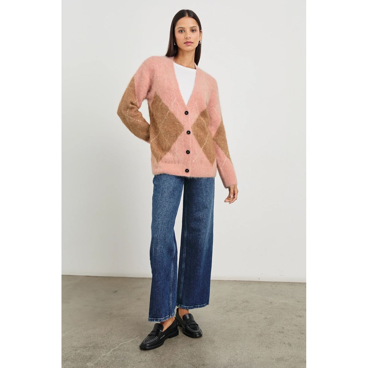 Rails Runi Cardigan in Pastel Argyle in XS