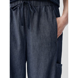 Eileen Fisher Airy Organic Cotton Twill Cargo Pant in Denim