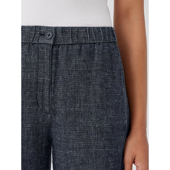  Eileen Fisher Tweedy Hemp Cotton Wide-Leg Pant in Denim