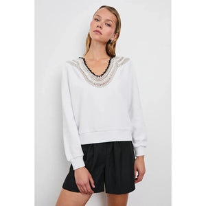 Rails Sava Sweatshirt in Ivory with Crochet