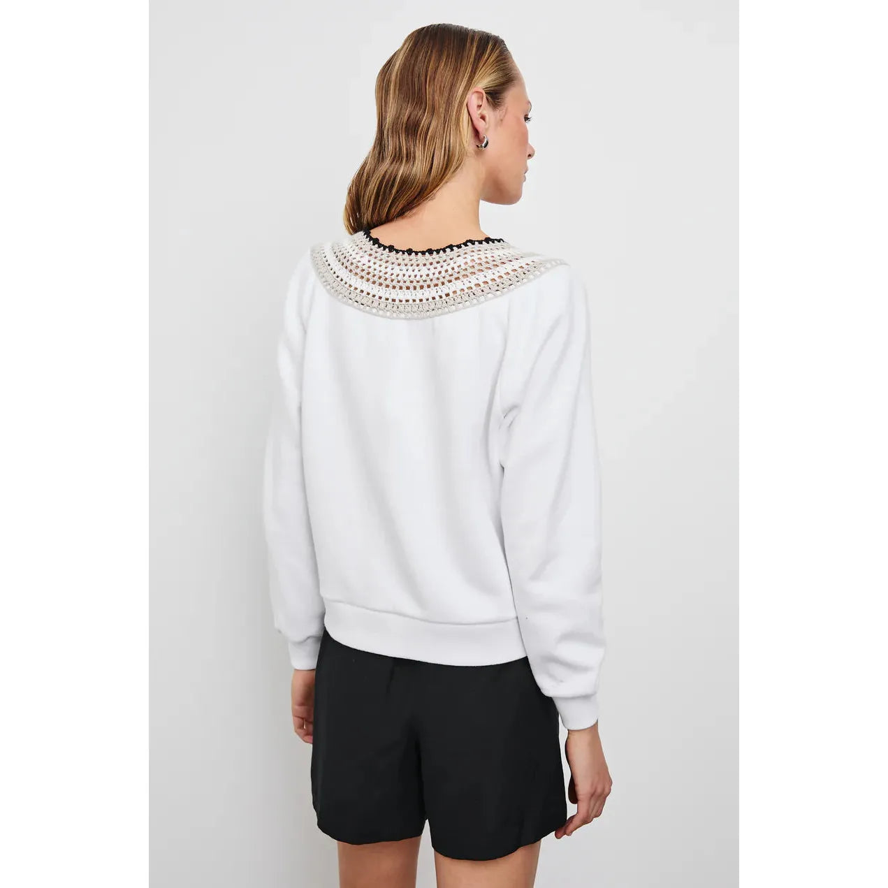 Rails Sava Sweatshirt in Ivory with Crochet