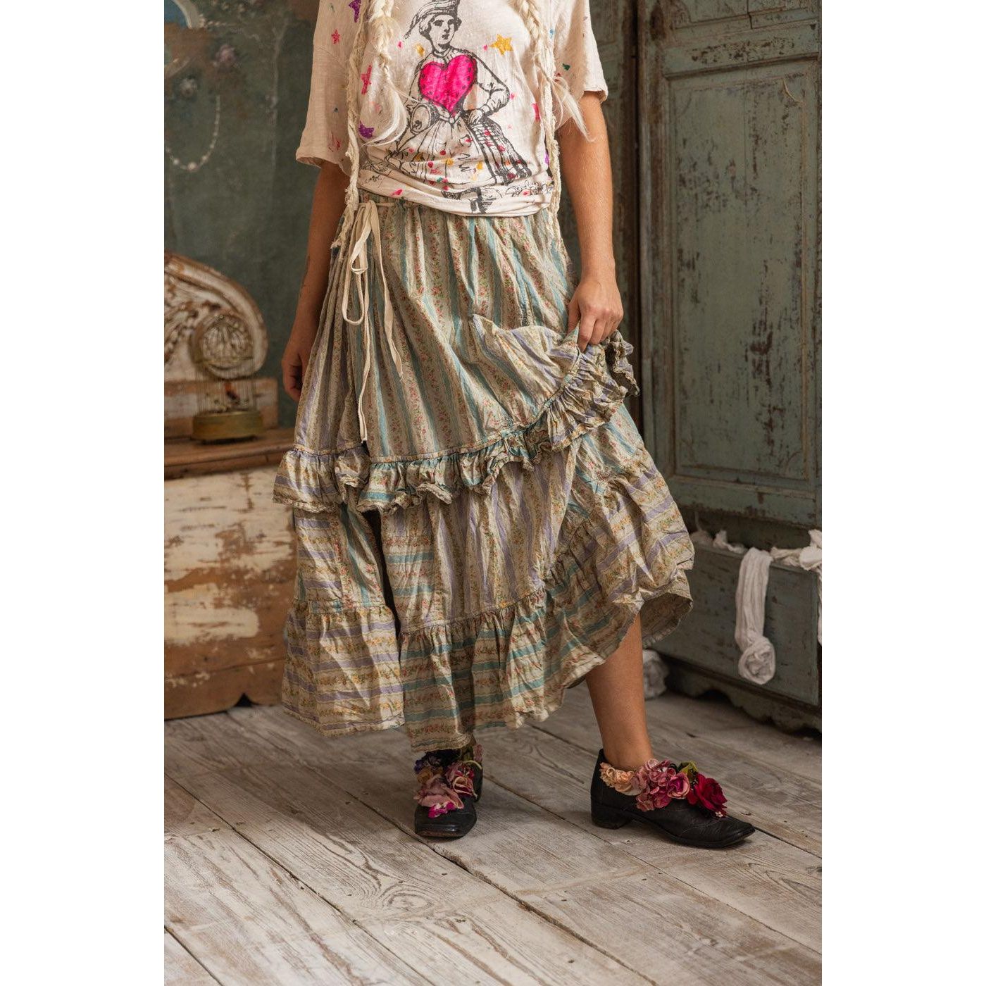 Magnolia Pearl Piecewise Pissarro Skirt in Goose Down