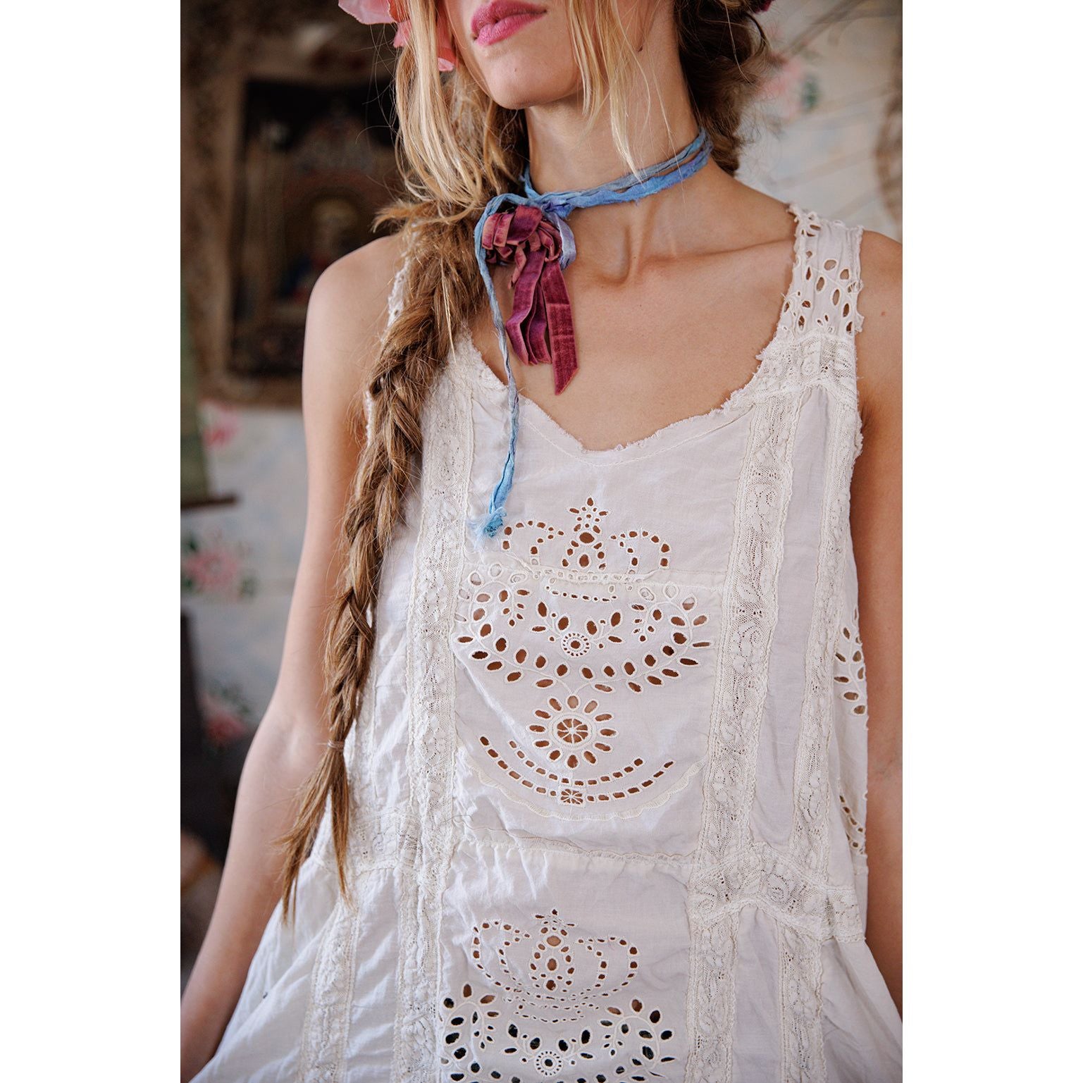 Magnolia Pearl Royalty Eyelet Layla Slip in Moonlight