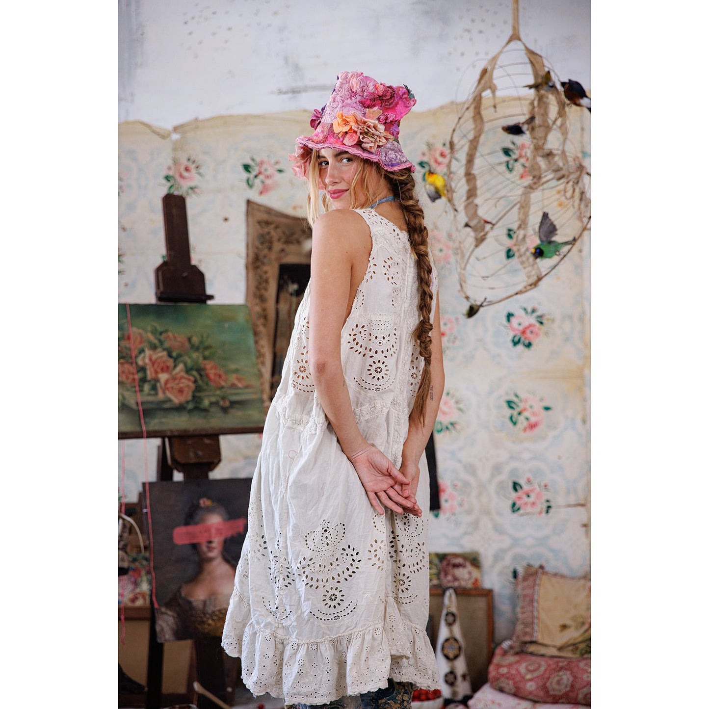 Magnolia Pearl Royalty Eyelet Layla Slip in Moonlight