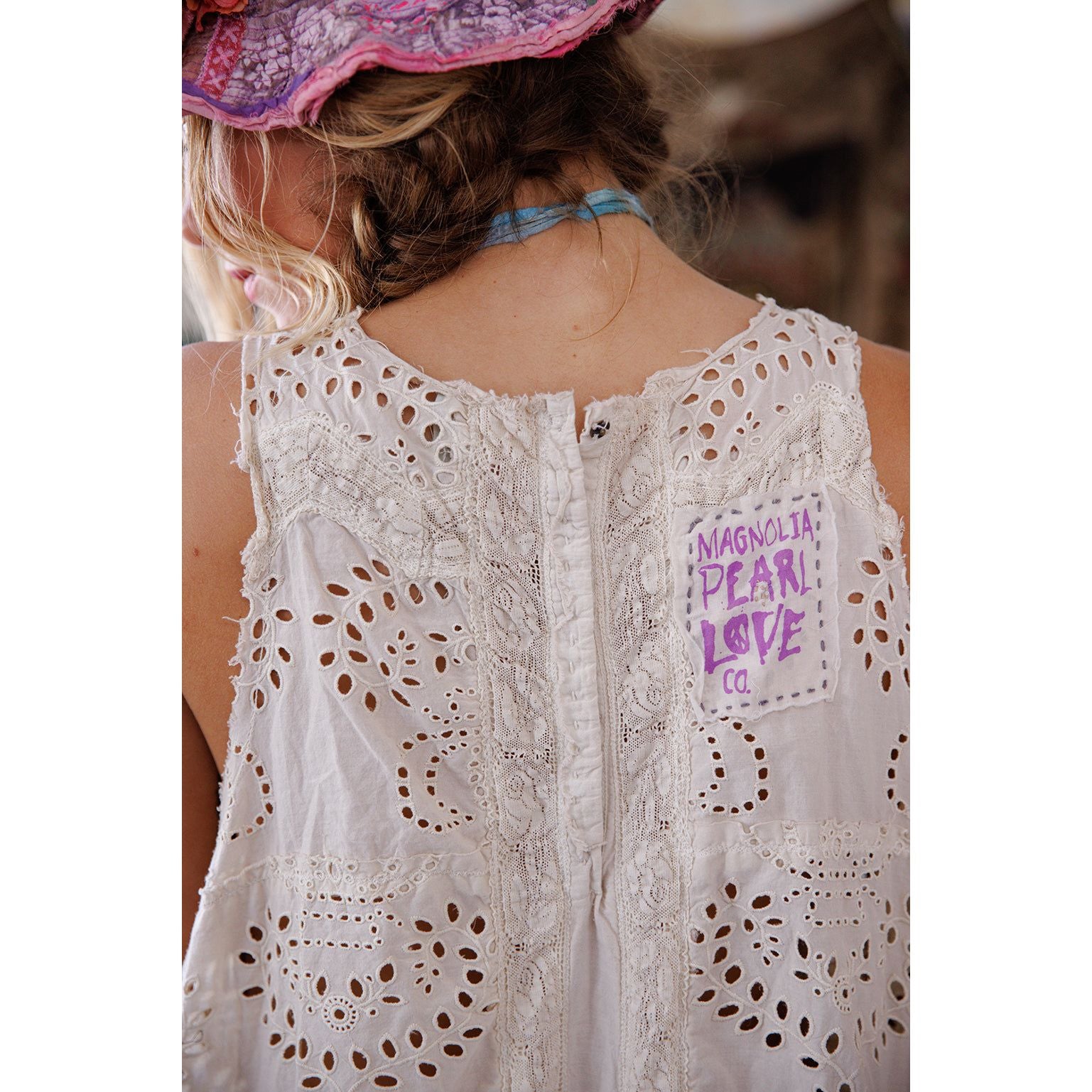 Magnolia Pearl Royalty Eyelet Layla Slip in Moonlight