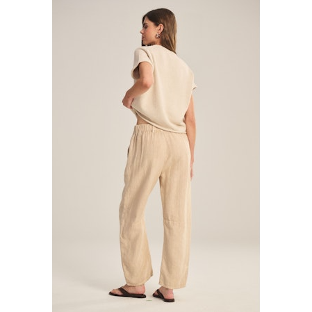 Velvet by Graham & Spencer Taylor Linen Pant in Sand Castle