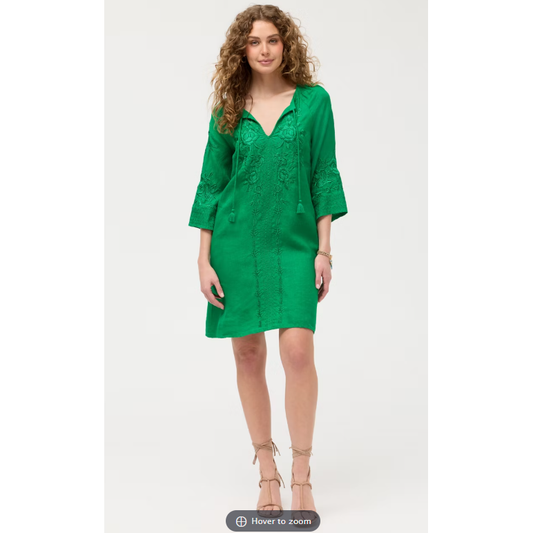 Johnny Was Relaxed Raglan Dress in Green Tambourine