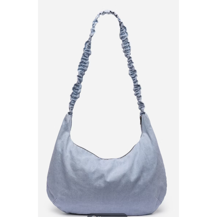 Johnny Was Ruched Strap Crossbody Bag in Denim Blue