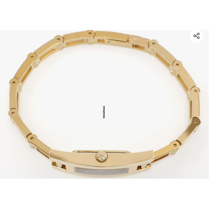 Gucci 3900L Ladies 12mm Black Guilloche Dial Gold Bracelet Watch Rectangular