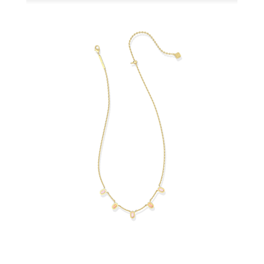 Kendra Scott Mini Elisa Strand Necklace in Gold Pink Mix