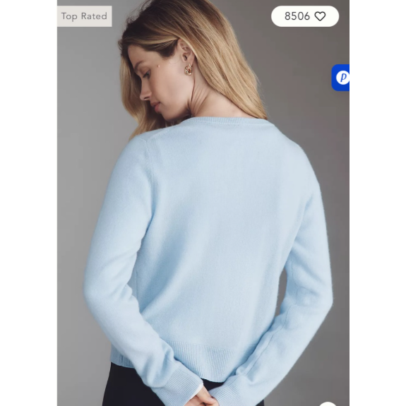 Anthropologie Cashmere Cardigan in Light Blue