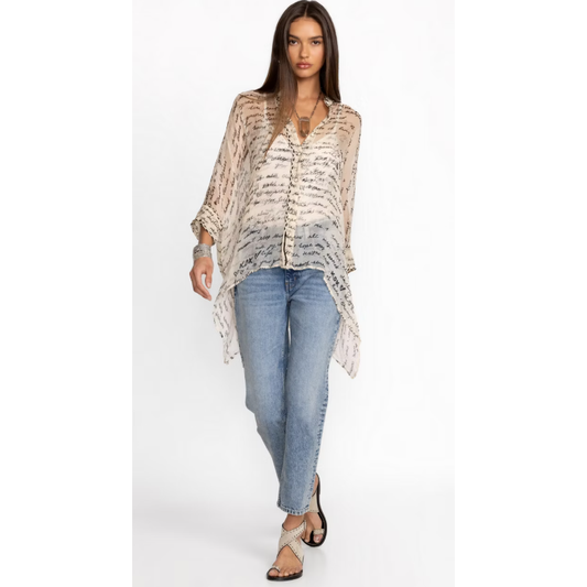 Johnny Was Sincerely Yours Silk Blouse