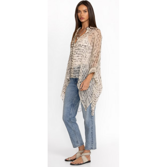 Johnny Was Sincerely Yours Silk Blouse