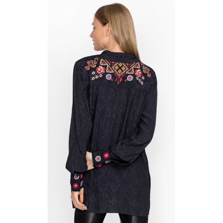Johnny Was Lilith High Slit Tunic in Black