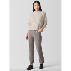 Eileen Fisher Cotton Fluff Rib Turtleneck in Dove