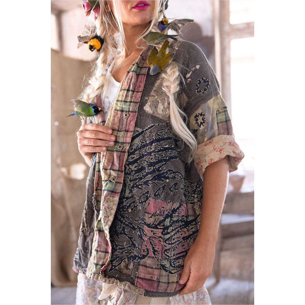 Magnolia Pearl Dragon Julien Kimono in Raven